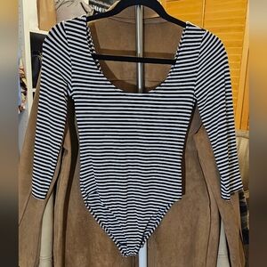 Forever 21 Black/White Bodysuit. Size S.